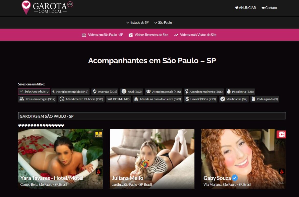 Garotas com local acompanhantes