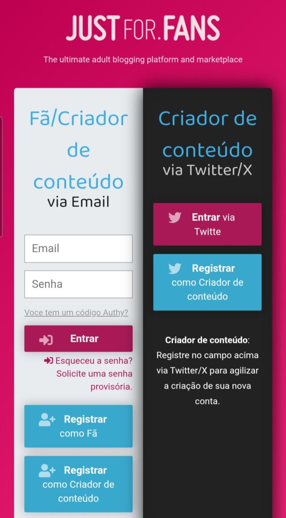 Justforfans site porno