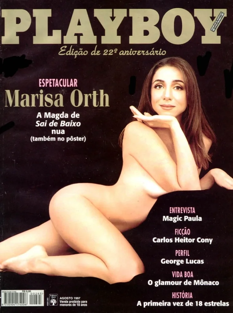 Marisa Orth na Playboy de agosto de 1997, a setima maior venda da revista