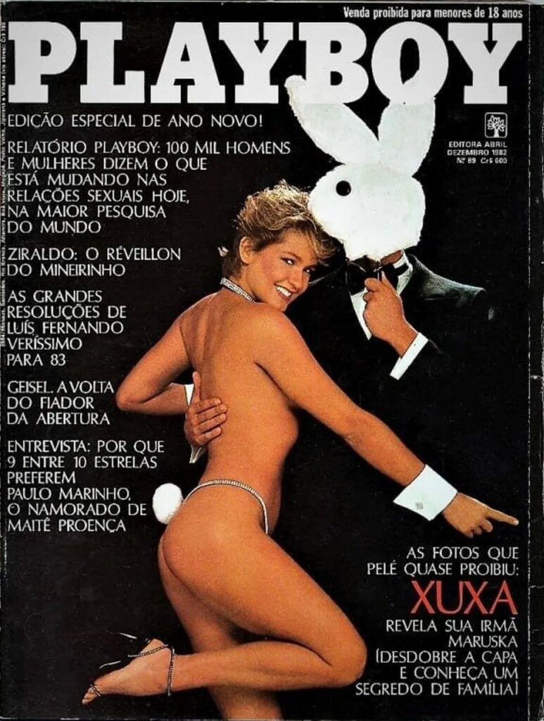 Xuxa Meneghel na capa da Playboy de dezembro de 1982, antes do programa infantil